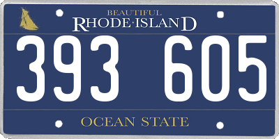 RI license plate 393605
