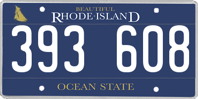 RI license plate 393608