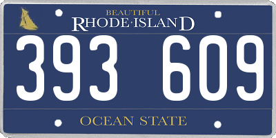 RI license plate 393609