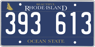 RI license plate 393613