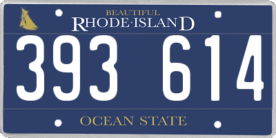 RI license plate 393614