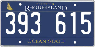 RI license plate 393615