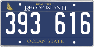 RI license plate 393616