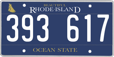 RI license plate 393617