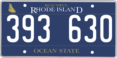 RI license plate 393630