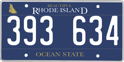RI license plate 393634