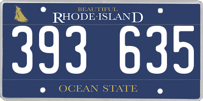 RI license plate 393635