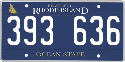 RI license plate 393636