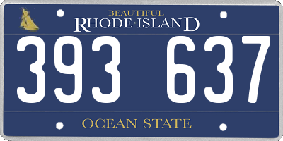 RI license plate 393637