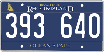 RI license plate 393640