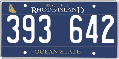 RI license plate 393642