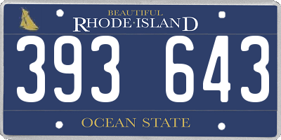 RI license plate 393643