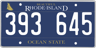 RI license plate 393645