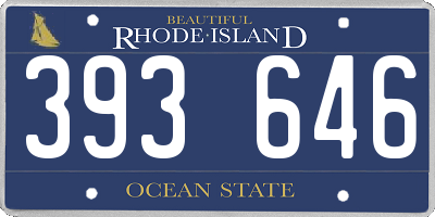 RI license plate 393646