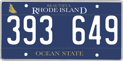 RI license plate 393649