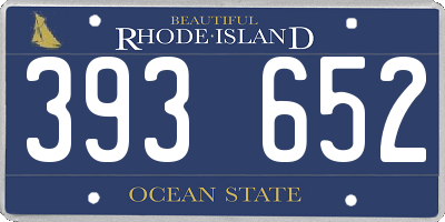 RI license plate 393652
