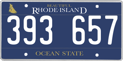 RI license plate 393657