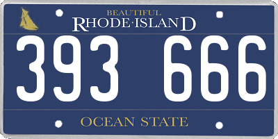 RI license plate 393666