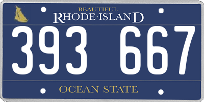 RI license plate 393667
