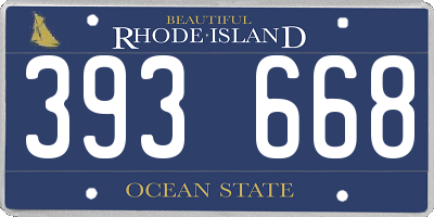 RI license plate 393668