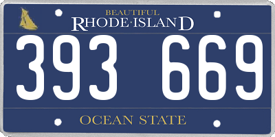 RI license plate 393669