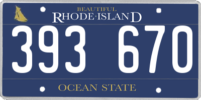 RI license plate 393670