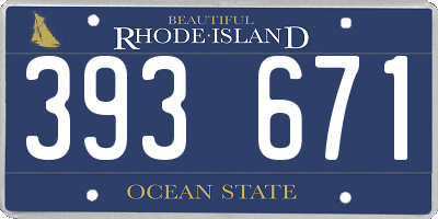 RI license plate 393671