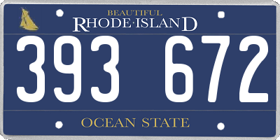 RI license plate 393672