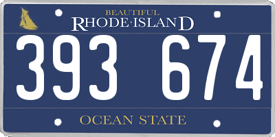 RI license plate 393674