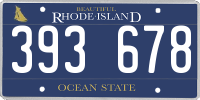 RI license plate 393678