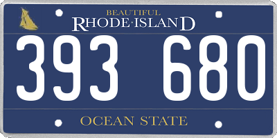 RI license plate 393680