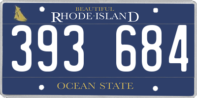 RI license plate 393684