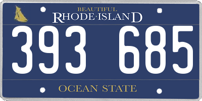 RI license plate 393685