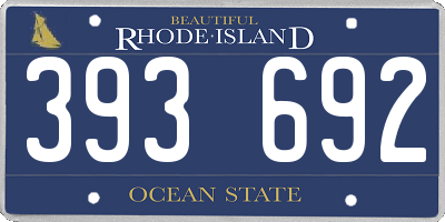 RI license plate 393692