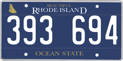 RI license plate 393694