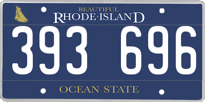 RI license plate 393696