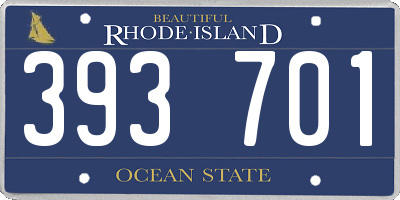 RI license plate 393701