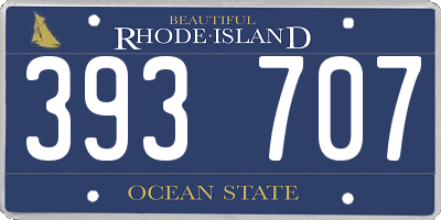 RI license plate 393707