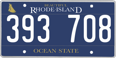 RI license plate 393708