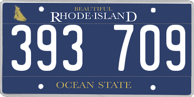 RI license plate 393709