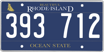 RI license plate 393712