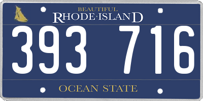 RI license plate 393716