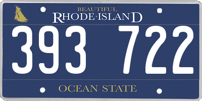 RI license plate 393722