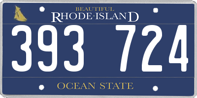 RI license plate 393724
