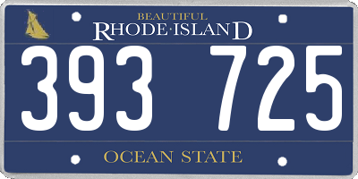 RI license plate 393725