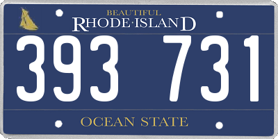 RI license plate 393731
