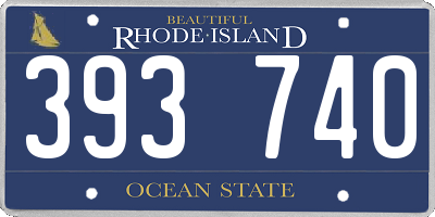 RI license plate 393740