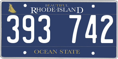 RI license plate 393742