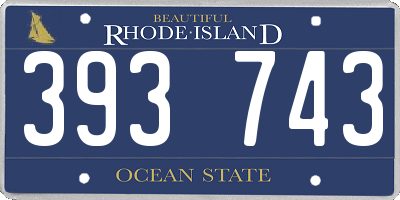 RI license plate 393743