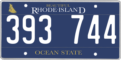 RI license plate 393744